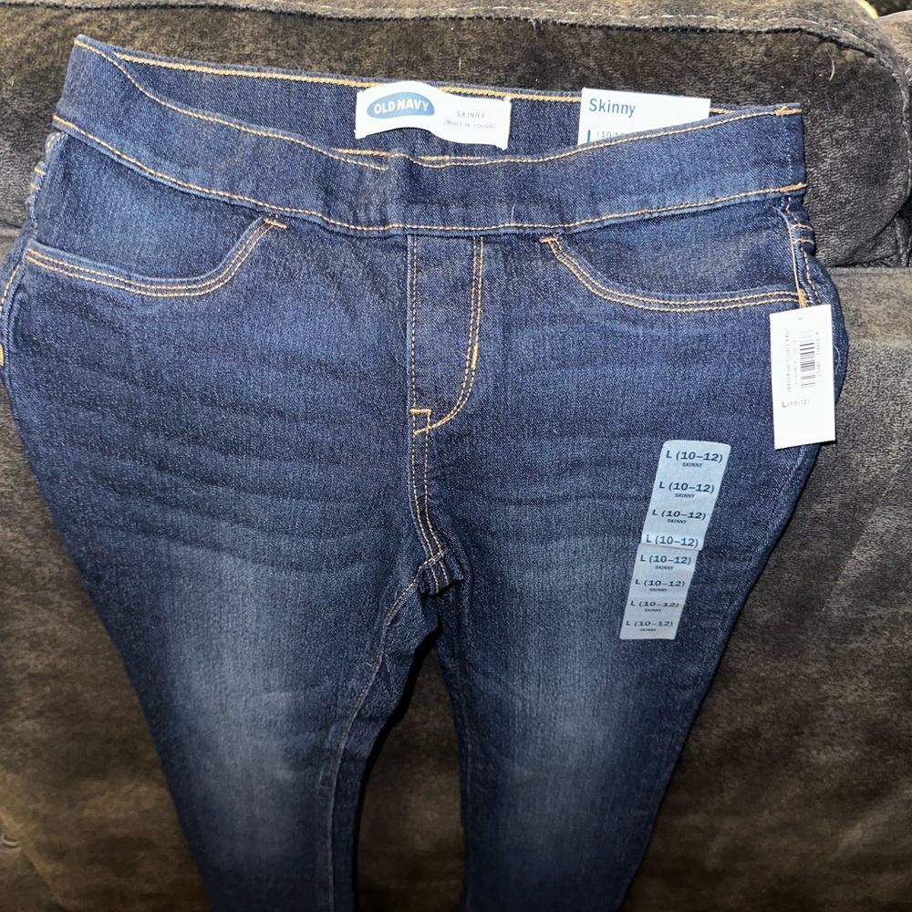 NWT OLD NAVY GIRLS L 10-12 Classic Denim look skinny jeans